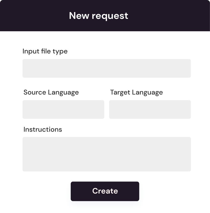 Contact us for localization services by creating new request